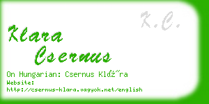 klara csernus business card